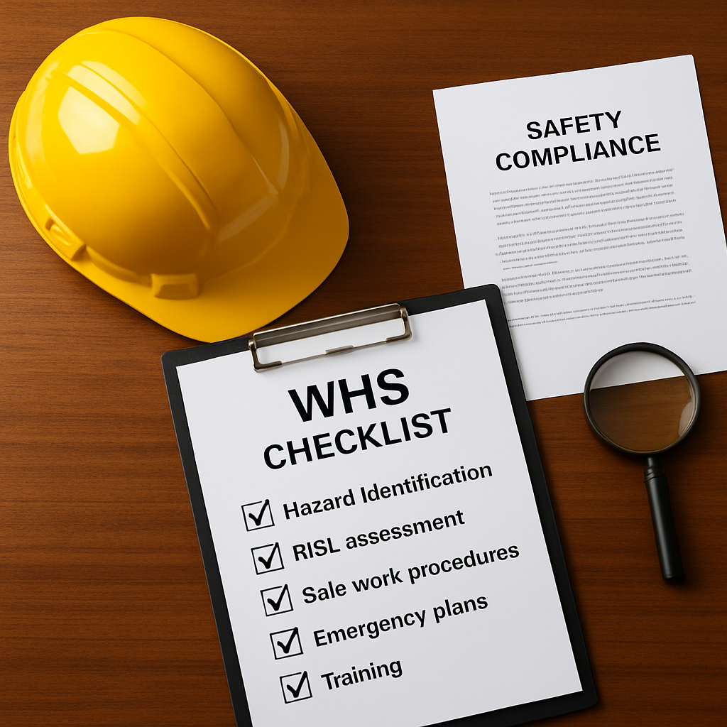 WHS compliance documentation and safety equipment
